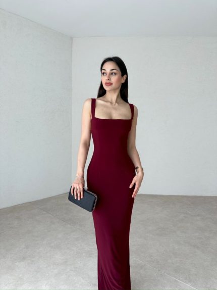 Bordo LOVELACE Maxi Elbise